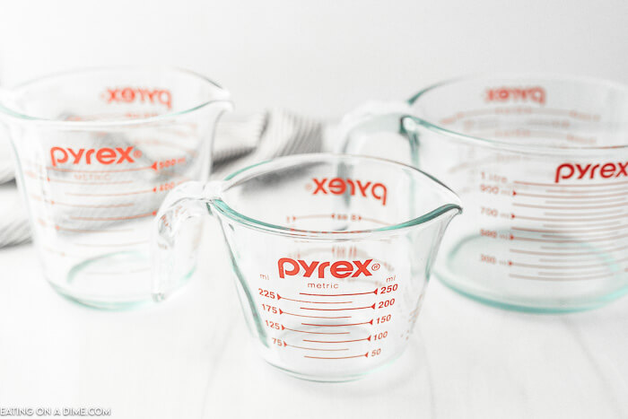 Close up image of measuring cups