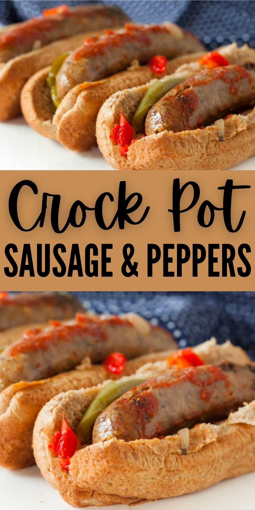 Try this easy crockpot sausage and peppers recipe. Everyone loves this slow cooker Italian sausage recipe and it's so easy to make! This Slow Cooker Sausage and peppers and onions is easy to make with just a few easy ingredients and it’s packed with flavor too! #eatingonadime #crockpotrecipes #slowcookerrecipes #sausagerecipes 
