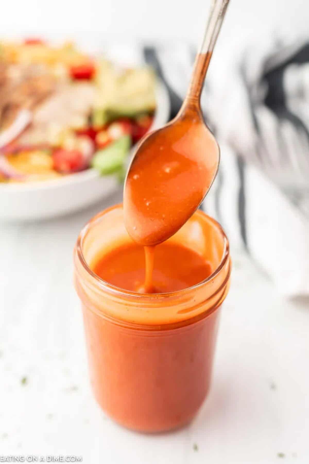 Jar of Homemade Catalina Dressing.