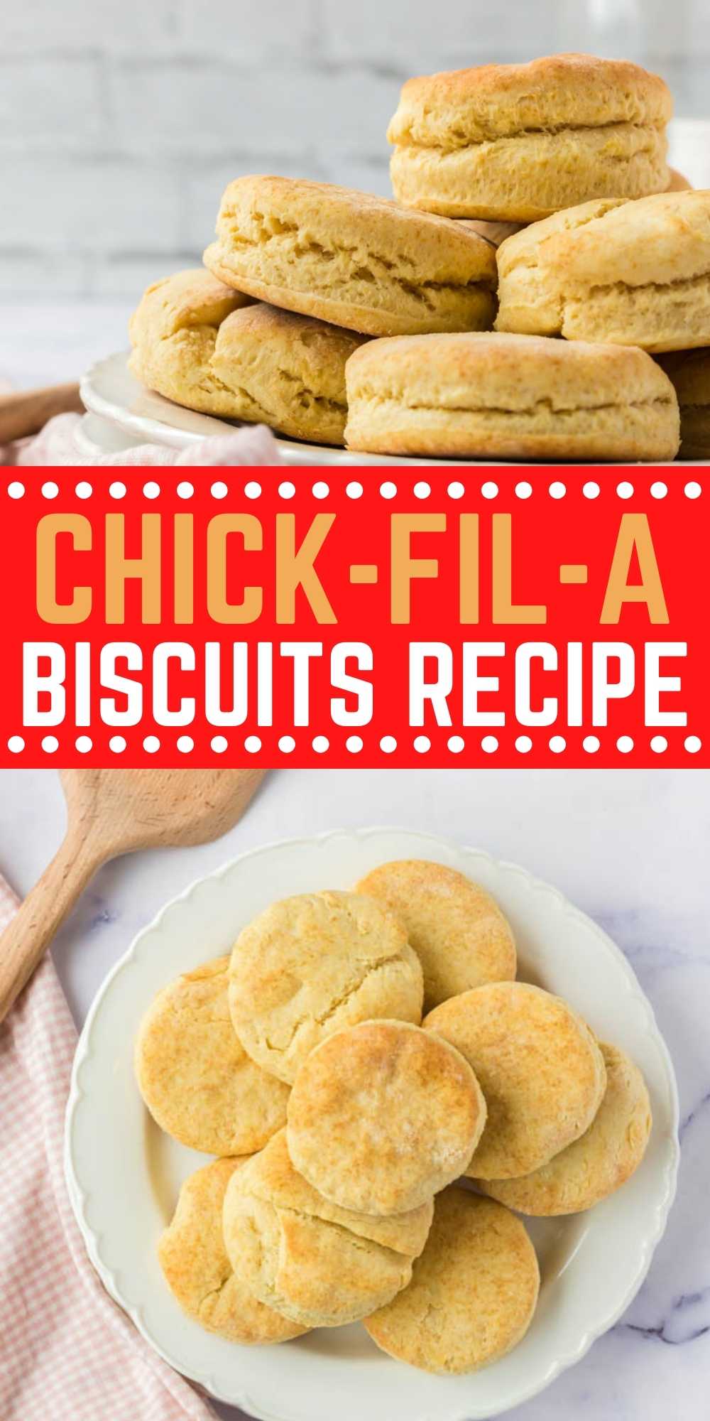 Chick-Fil-A Biscuits are flaky, delicious and made with easy ingredients. This copycat biscuit recipe is easy to make any day of the week. You’ll love these amazing biscuits that are easy to make at home! #eatingonadime #copycatrecipes #chickfilarecipes #biscuitrecipes 
