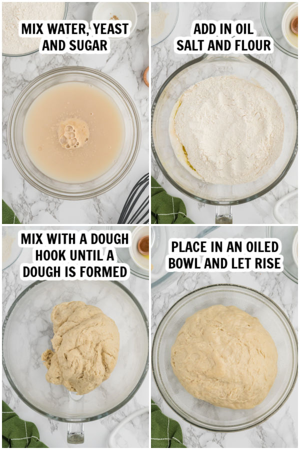 Process photos of making dough. 