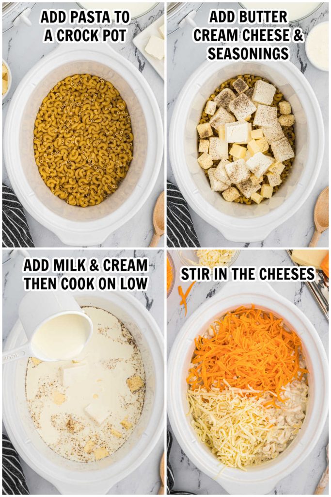 The process of mac and cheese in the crock pot