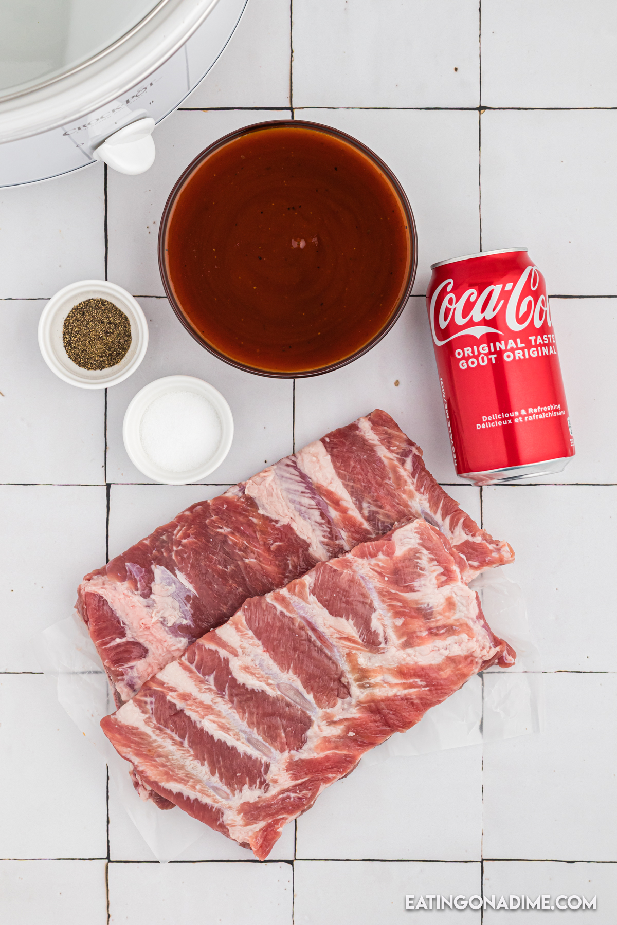 Ingredients for crock pot ribs with coke