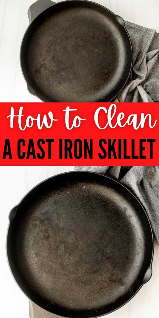 We are going give you the right tips on How to Clean a Cast Iron Skillet. So many do's and don'ts that it can get confusing. Learn how to clean a cast iron skillet after cooking.  This is the easiest way to clean a cast iron pan after using it. #eatingonadime #howto #cleaningtips #castiron 
