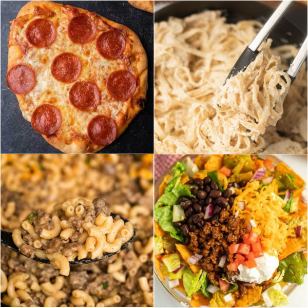 Everyone will enjoy these amazing and easy Monday night dinner ideas. These quick and fun dinner recipes are perfect for a casual family night. 33 easy recipes that everyone will love. These are the best simple, family friendly recipes that is great for kids too! #eatingonadime #easydinners #mondaynightdinners #easyrecipes 

