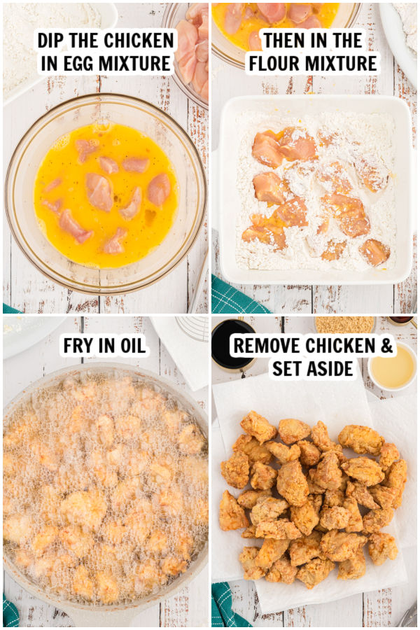 The process of frying the chicken