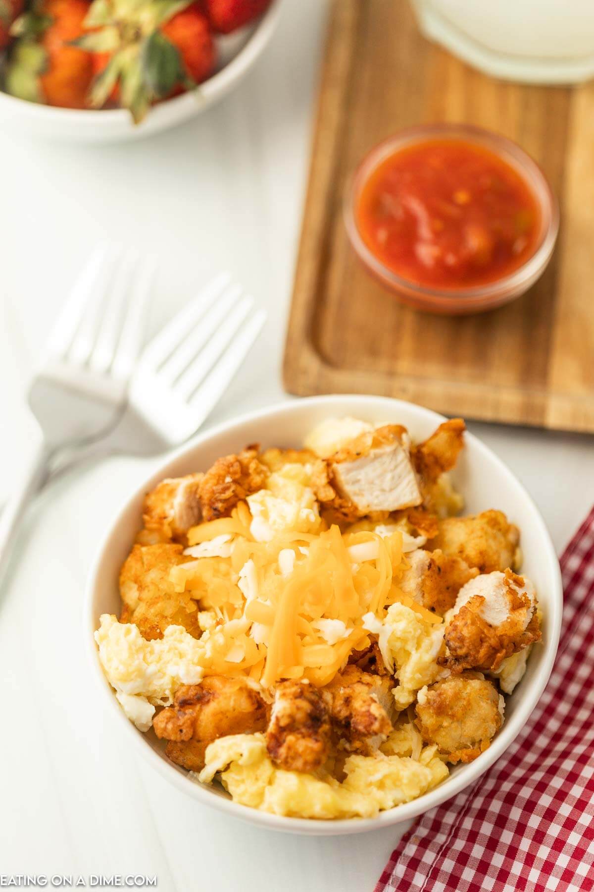 Hash brown scramble in a bowl