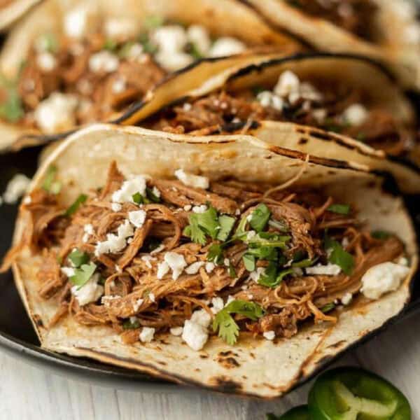 Slow cooker pulled pork tacos.