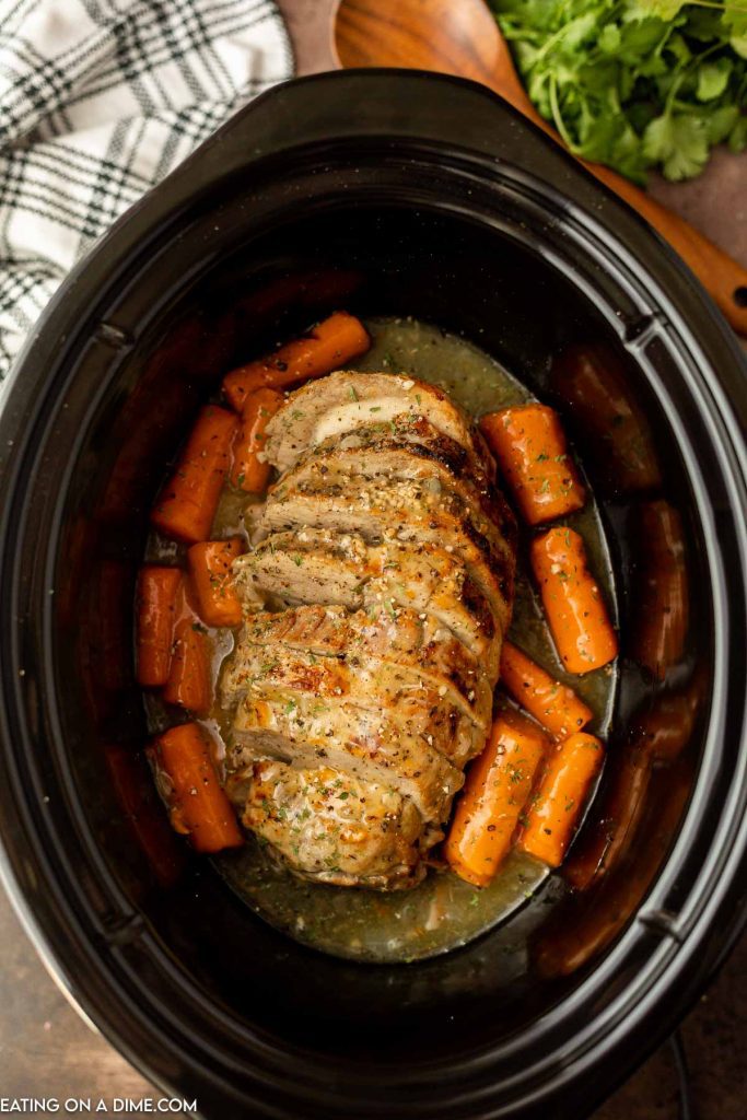 Pork Roast in the crock pot with carrots and gravy