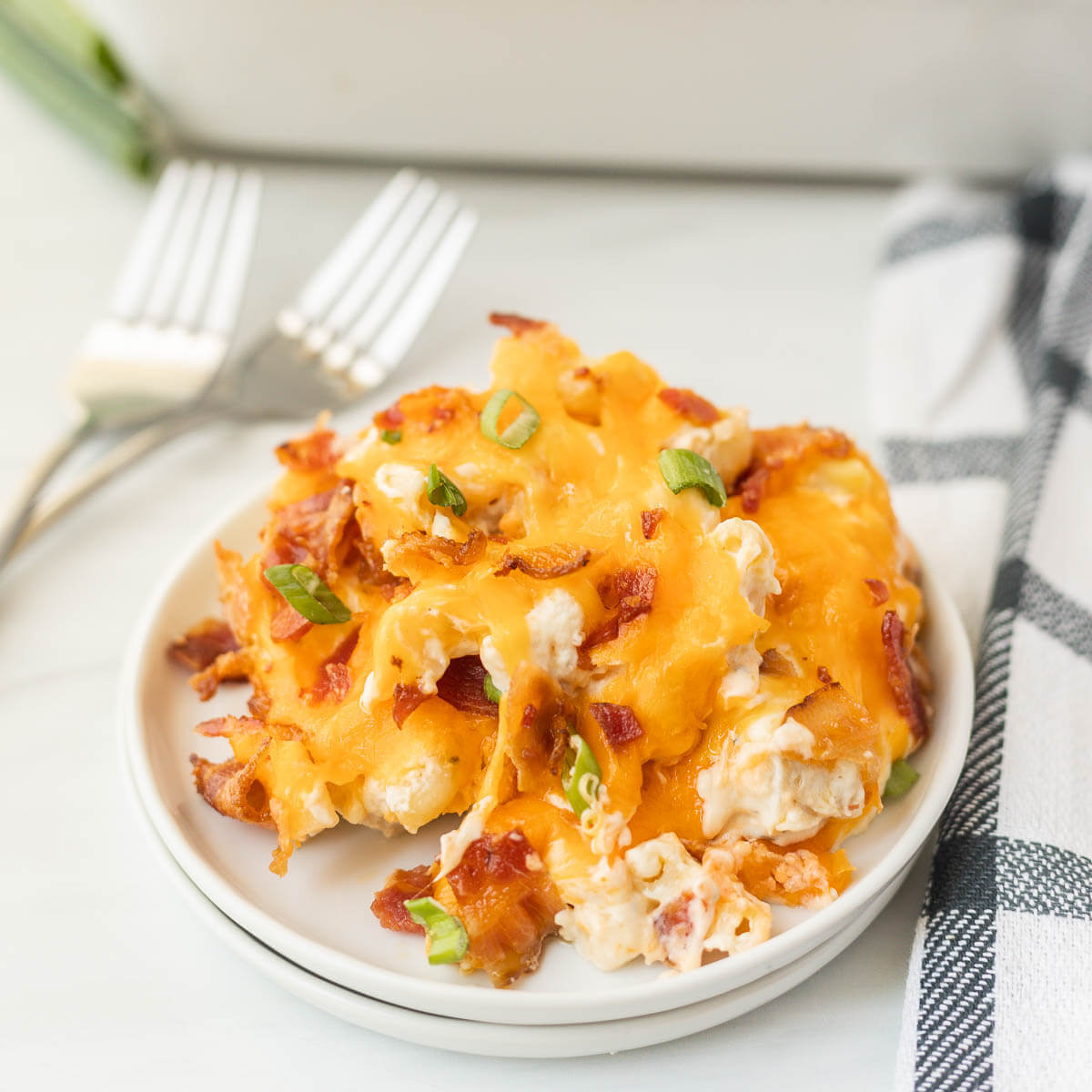 crack chicken casserole on a plate