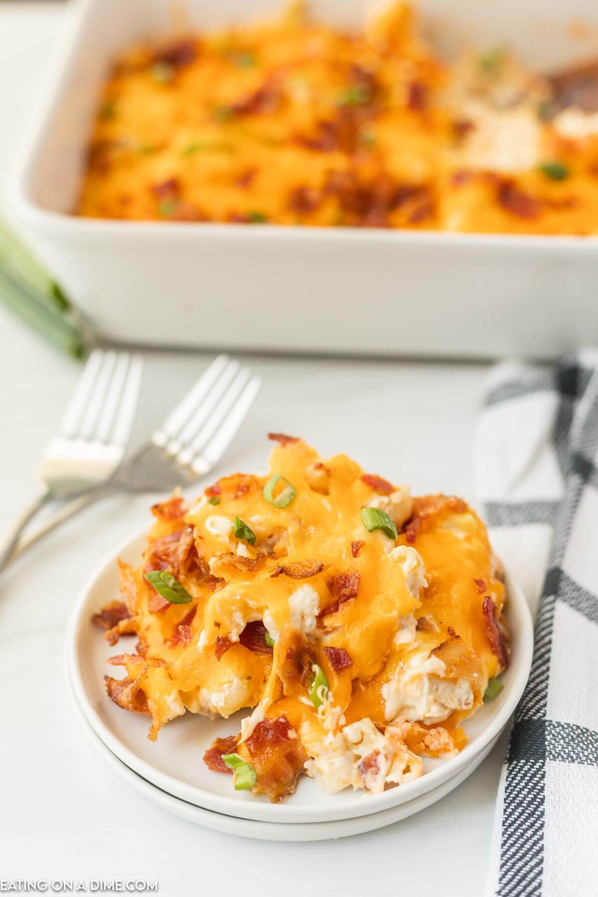 crack chicken casserole on a plate