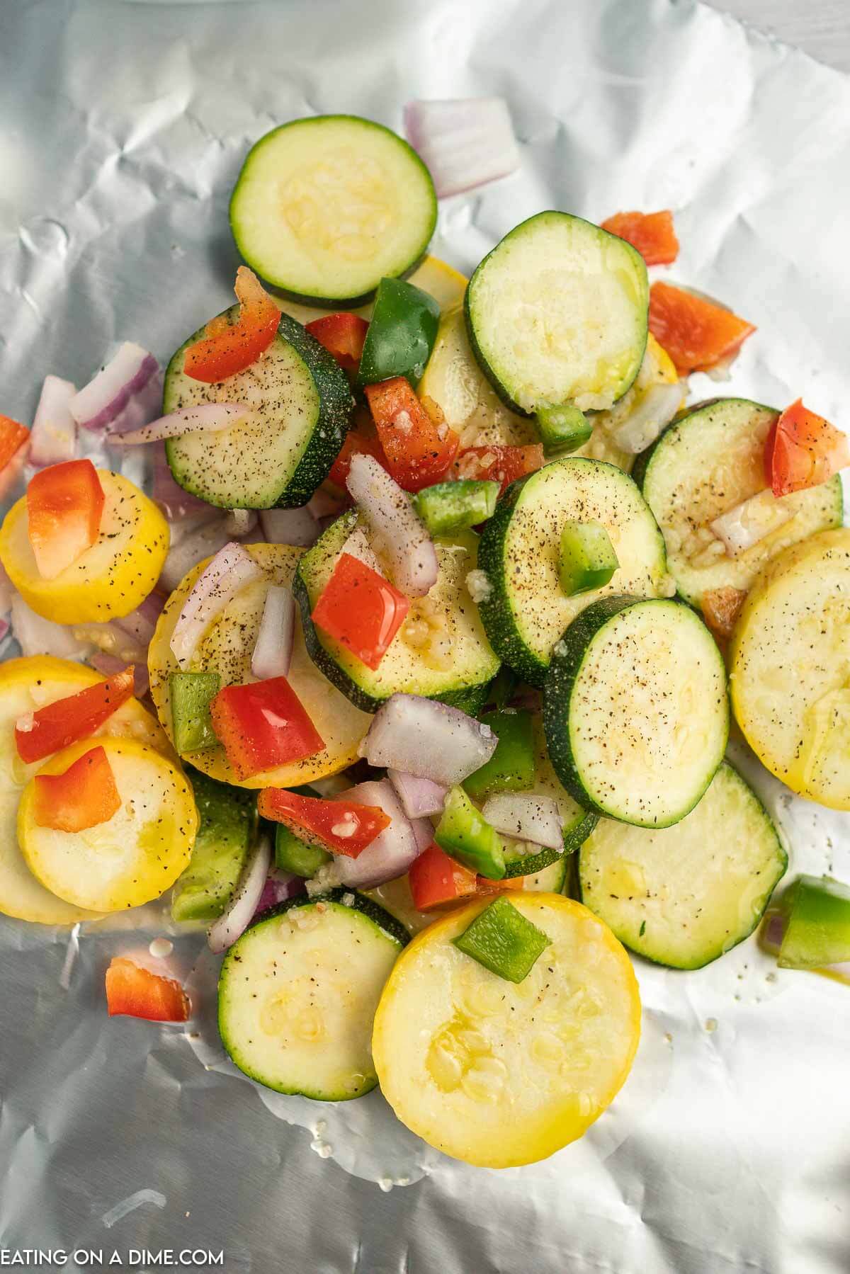 Vegetables in foil