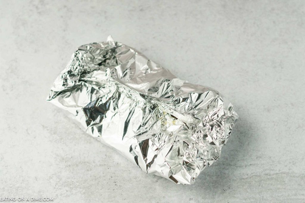 Foil packet closed and ready for the grill