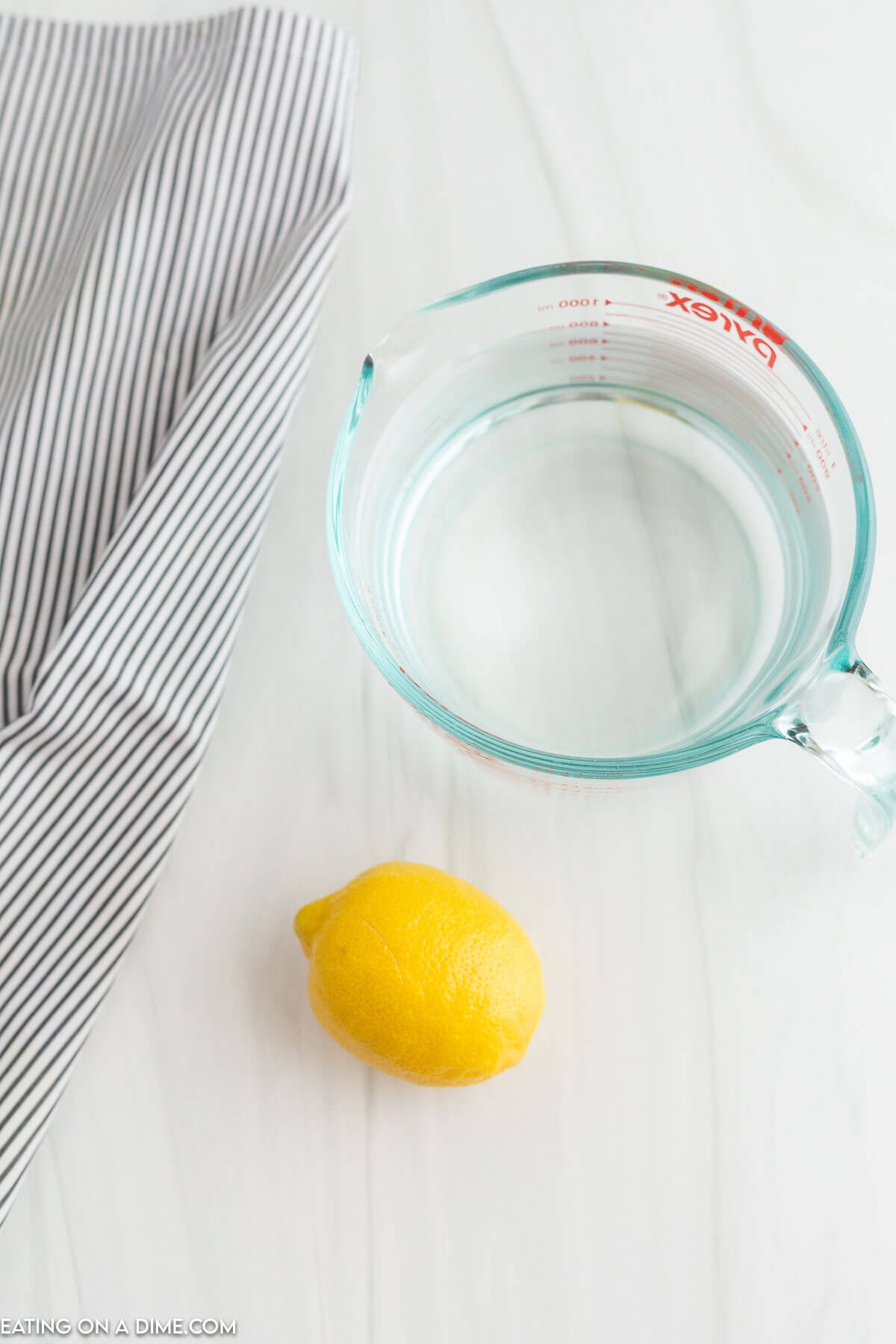 Ingredients for Lemon water.