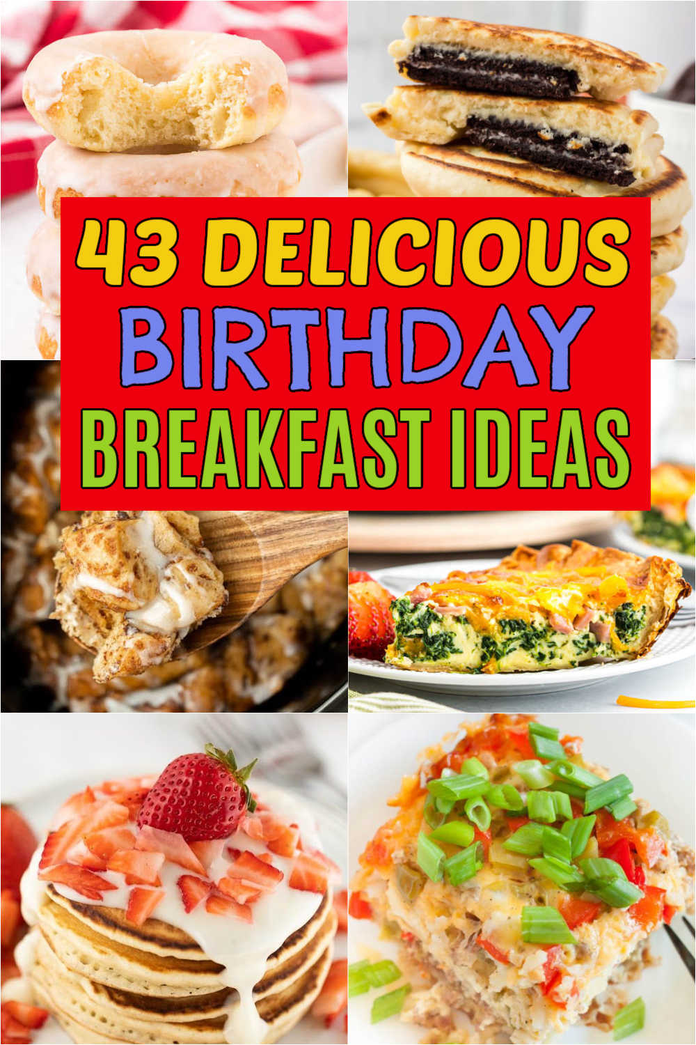 Start their Birthday off right with these Birthday Breakfast Ideas that the entire family will love. Make their Birthday special by making breakfast waffles with sprinkles. These ideas are great for kids or for mom or for dad too!  You’ll love these easy sweet and savory birthday breakfast recipes. #eatingonadime #breakfastrecipes #birthdayfood #breakfastideas 
