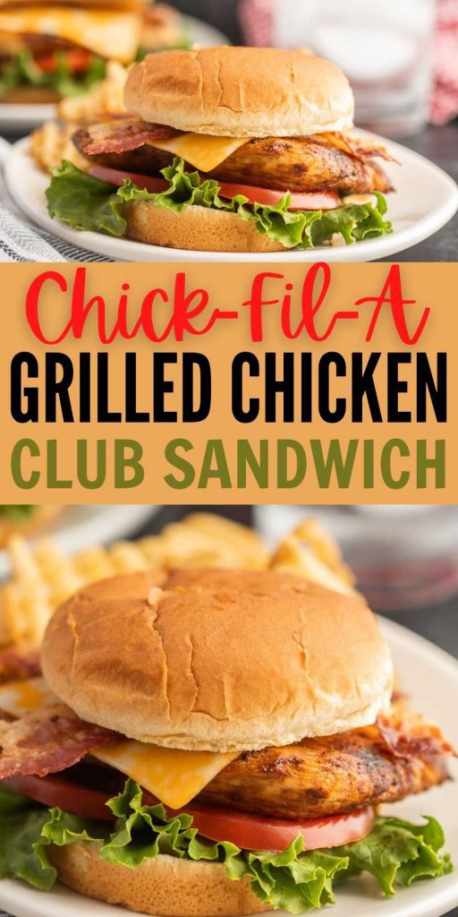 Chick-fil-a Grilled Chicken Club Sandwich is an easy but flavor packed meal. It makes the best lunch or dinner with fresh ingredients. You will love this classic copycat recipe that the entire family will love! #eatingonadime #copycatrecipes #chickenrecipes #chicfilarecipes #sandwichrecipes 
