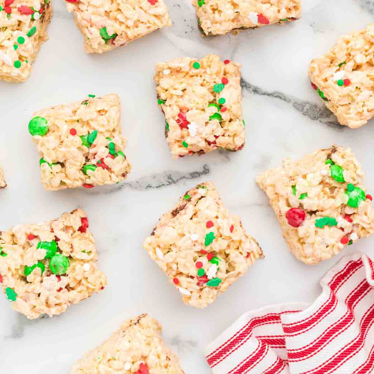 rice krispies treats with m&ms