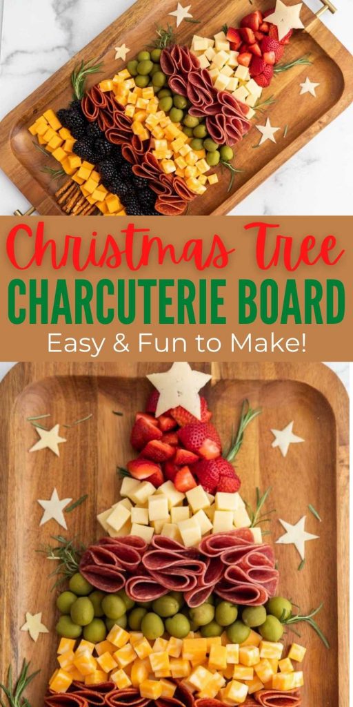 Learn how to easily make this adorable Christmas Tree Charcuterie Board at home.  It’s easy to make with your favorite types of meat, cheese and fruits and is so festive for Christmas time.  Making a charcuterie board at home is easy to make and everyone loves them! #eatingonadime #christmasappetizers #christmasfood #charcuterieboards 