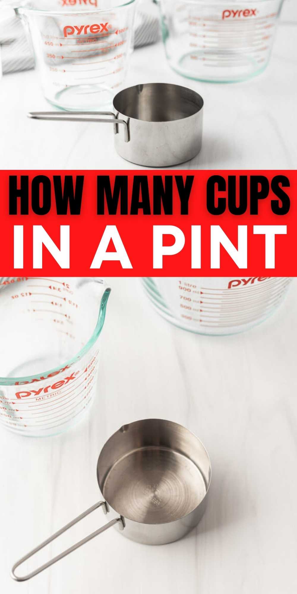 If you have been wandering How Many Cups in a Pint these conversions will give all the information. Easy tips to get your recipe right. Learn how to convert pints to cups with these easy tips. #eatingonadime #howto #conversions 

