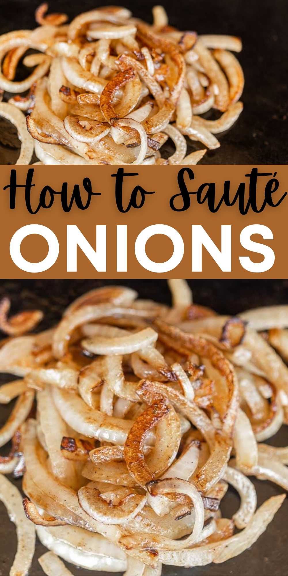 Learn how to Sauté Onions perfectly for burgers, a side dish and more. This flavorful sautéed onions recipe takes just minutes to make and are perfect for burgers and for steak too! #eatingonadime #howto #sautéonions #sautéedonions #sidedishes #sidedishrecipes 
