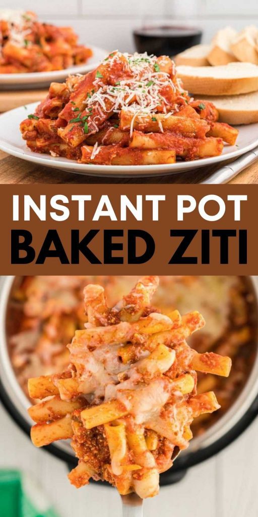 Instant pot baked ziti can be ready fast for a one pot meal your family will love.This meal is faster than take out and tastes better too. This Instant Pot Ziti with beef and ricotta cheese is an easy pasta recipe that the entire family will love! #eatingonadime #instantpotrecipes #pastarecipes #Italianrecipes 
