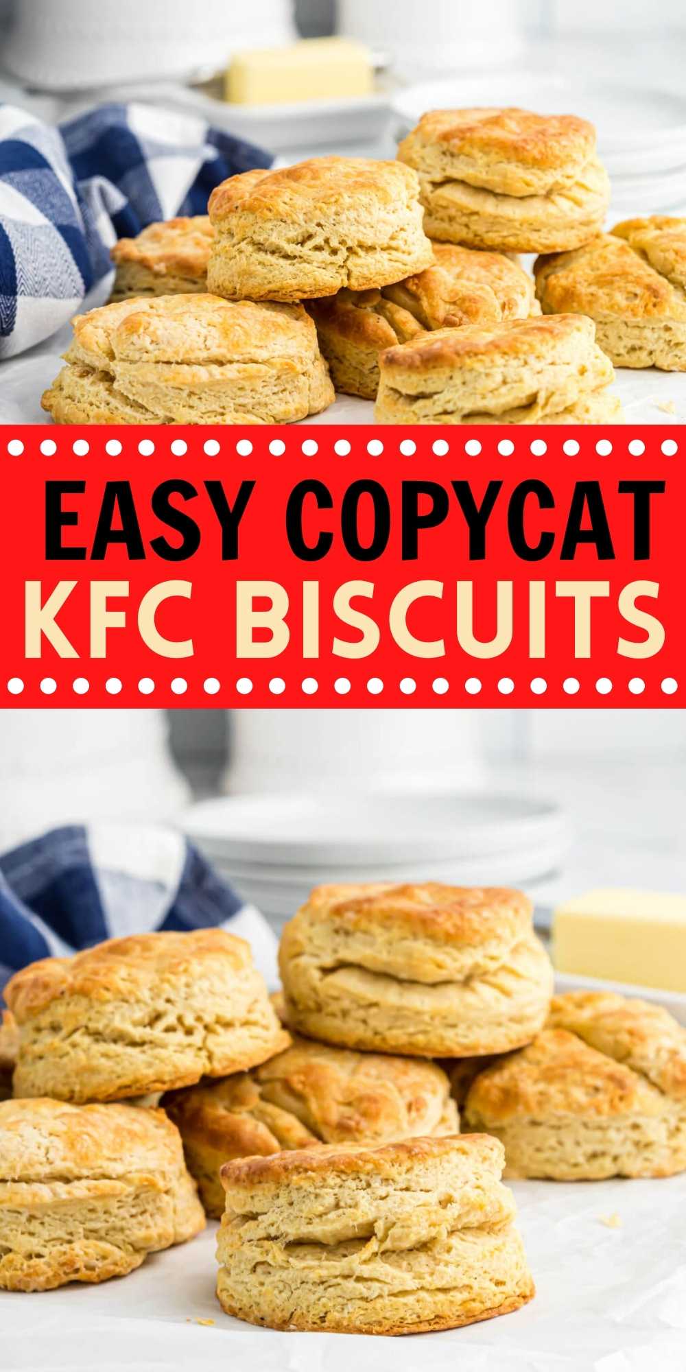 KFC Biscuit Recipe is super easy to make at home. This copycat recipe is buttery with soft and flaky layers. Learn how to make this copycat homemade KFC biscuit recipe.  Enjoy one of the best side dish recipe at home.  #eatingonadime #biscuitrecipes #breadrecipes #sidedishrecipes #sidedishes 
