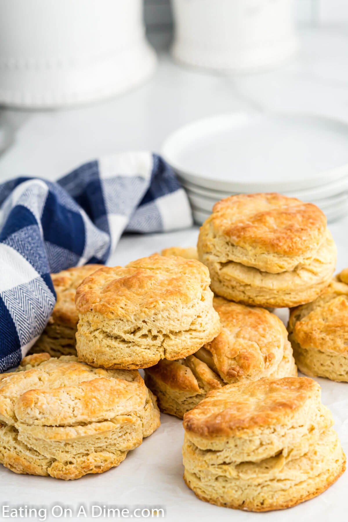 KFC biscuit in a pile. 