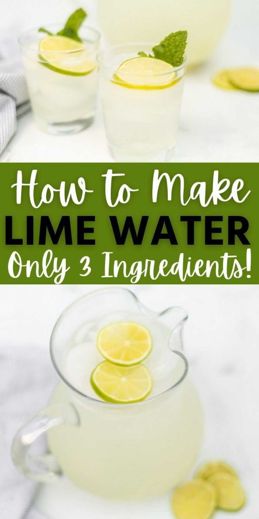 Lime Water recipe is infused with lime for a refreshing drink. The citrus flavor enhances the water making it a great choice for hydration.  This healthy water recipe is easy to make and so refreshing too! #eatingonadime #waterrecipes #beveragerecipes #limerecipes 
