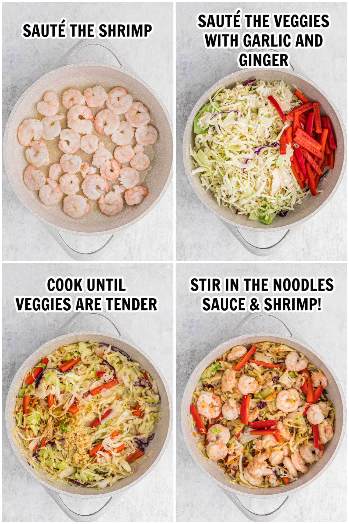 The process of making shrimp lo mein
