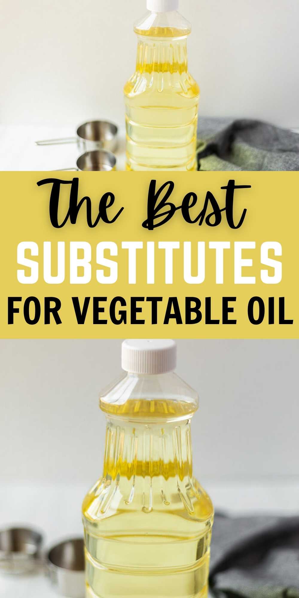 We have gathered The Best Vegetable Oil Substitutes for all your baking and cooking recipes. Theses substitutes will help when you run out. These substitutes work in baking, in brownies, in cake and in cake mixes too!  You’ll love these easy ingredient substitution ideas! #eatingonadime #ingredientsubstitutions #vegetableoil #ingredients 

