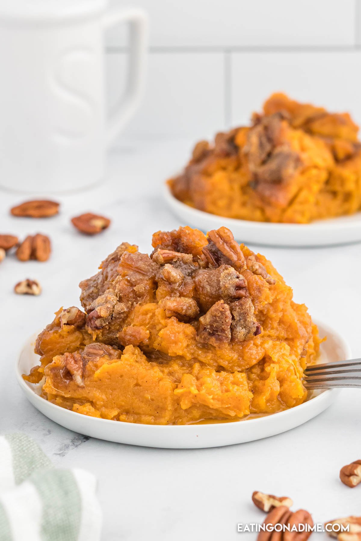 Sweet potato casserole on a plate