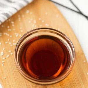 Sesame oil in a bowl.