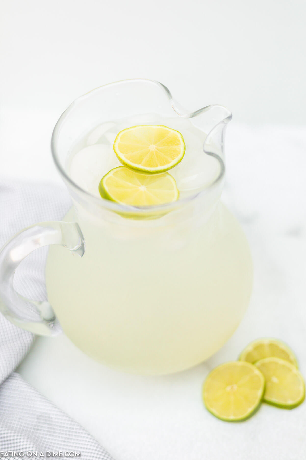 Lime Water in a pitcher. 