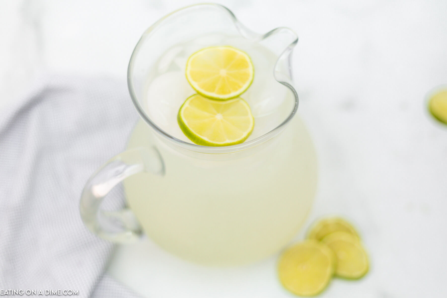 Lime Water in a pitcher. 
