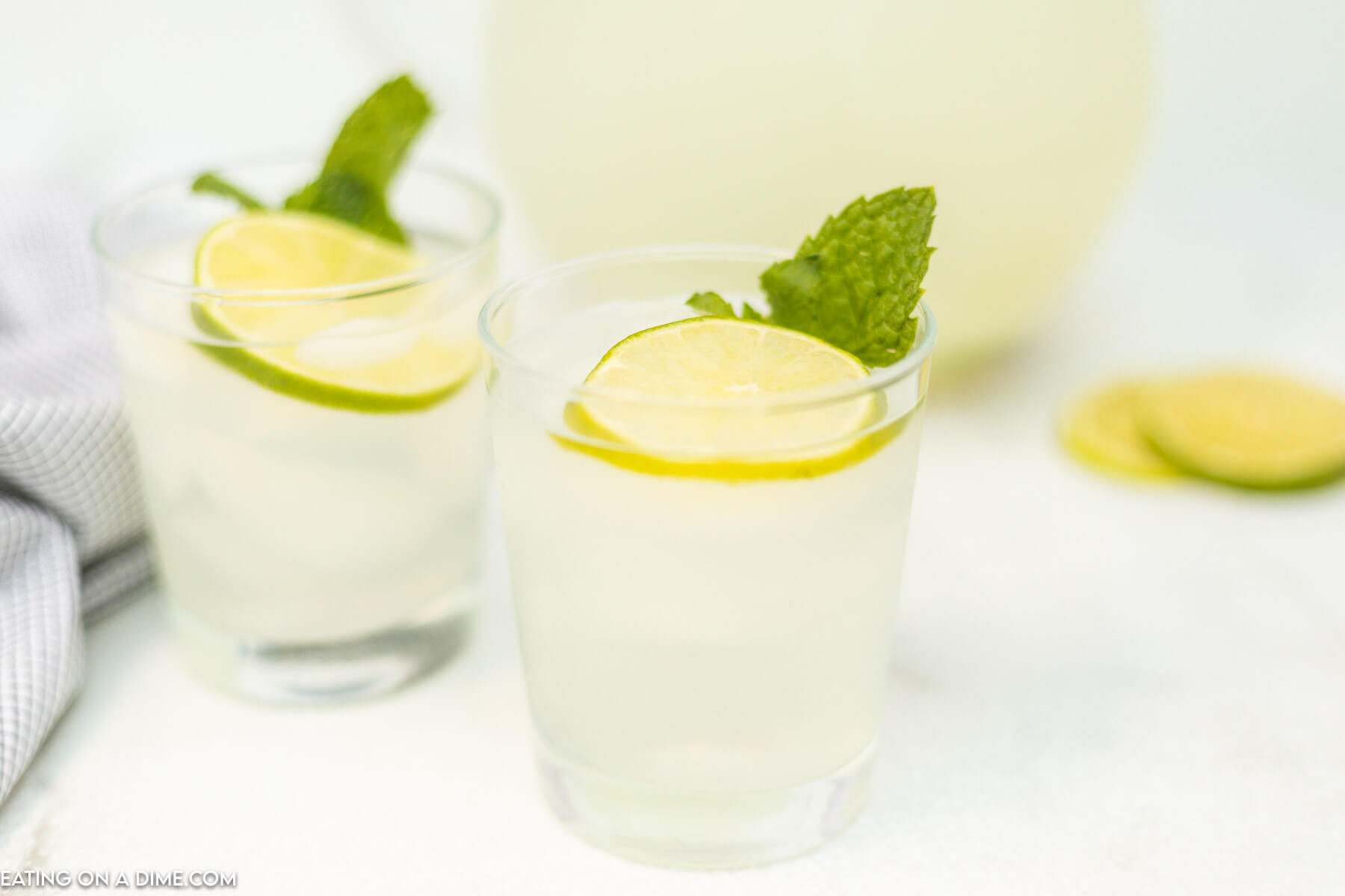 Lime Water in glasses. 