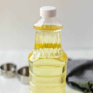 A bottle of vegetable oil.