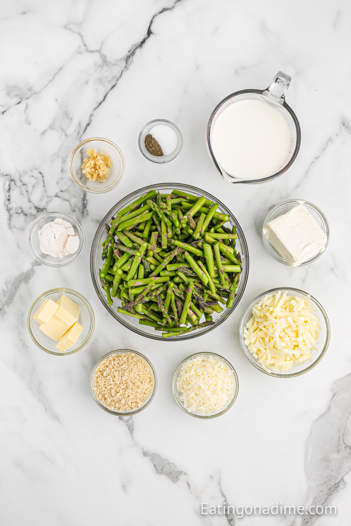 Ingredients for asparagus casserole
