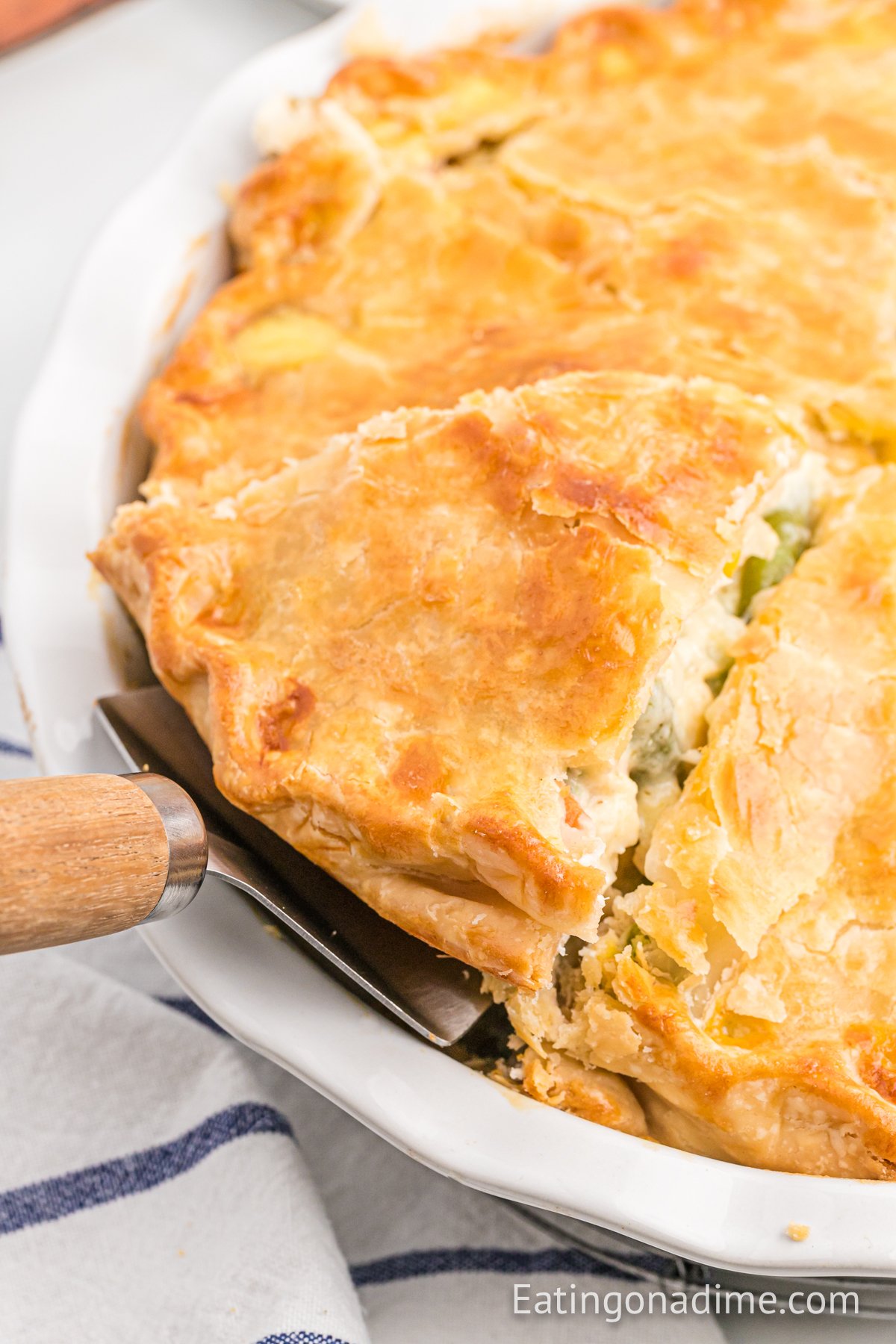 Turkey Pot Pie in a baking dish 