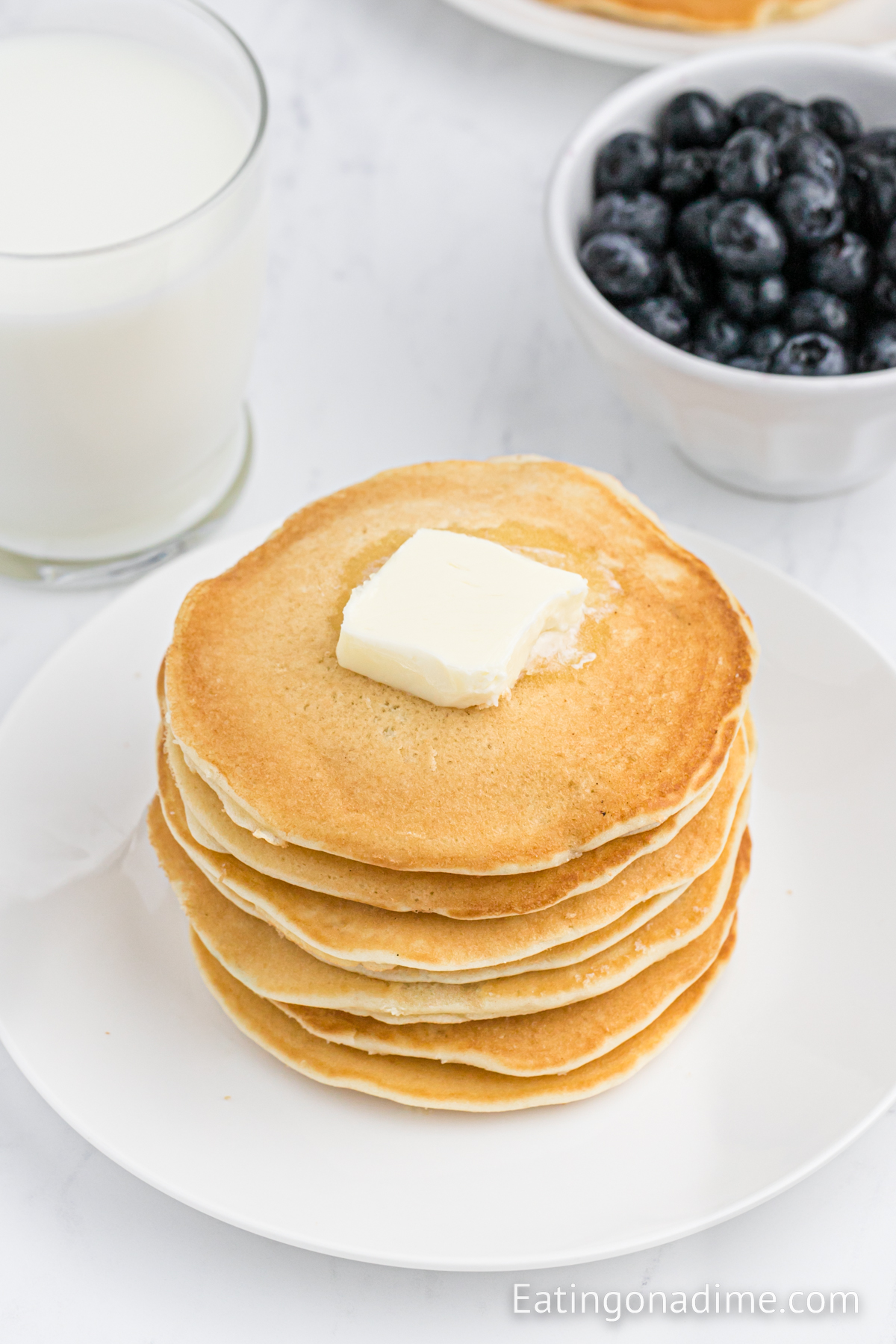 Sweet Cream Pancakes with butter on the top