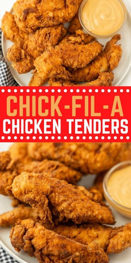 Now you can make Chick-Fil-A Chicken Tenders at home. This copycat recipe is a crowd pleaser and perfect for dipping into your favorite sauce. Easy and delicious copycat recipe. #eatingonadime #chickfilarecipes #chickentenders