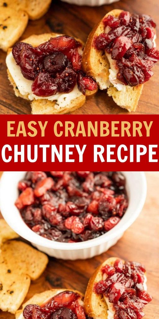 Cranberry Chutney is sweet, tart and loaded with flavor. This cranberry sauce alternative is easy to make with simple ingredients. This Cranberry Apple Chutney is the perfect holiday side dish. #eatingonadime #cranberrychutney #holidayrecipes