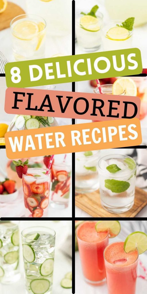 Enjoy these flavored water recipes with subtle flavors everyone will enjoy. 8 infused healthy water recipes that are easy to make and refreshing. #eatingonadime #flavoredwater #refreshing