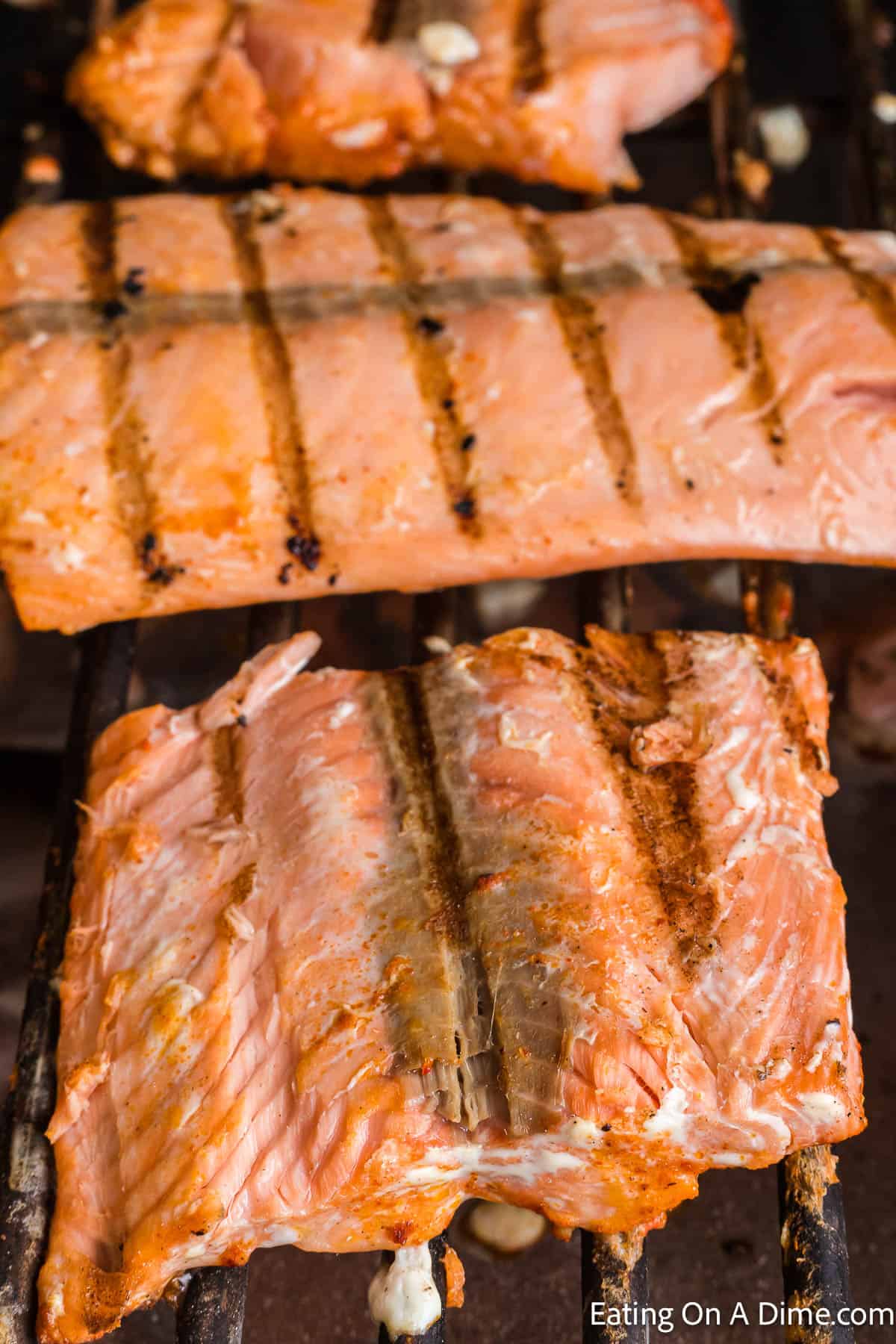 Salmon filets on the grill