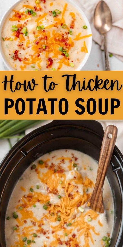 We have put together the best ways on How to Thicken Potato Soup. These helpful tips will have you eating thick potato soup in no time. #eatingonadime #potatosoup #kitchenhacks