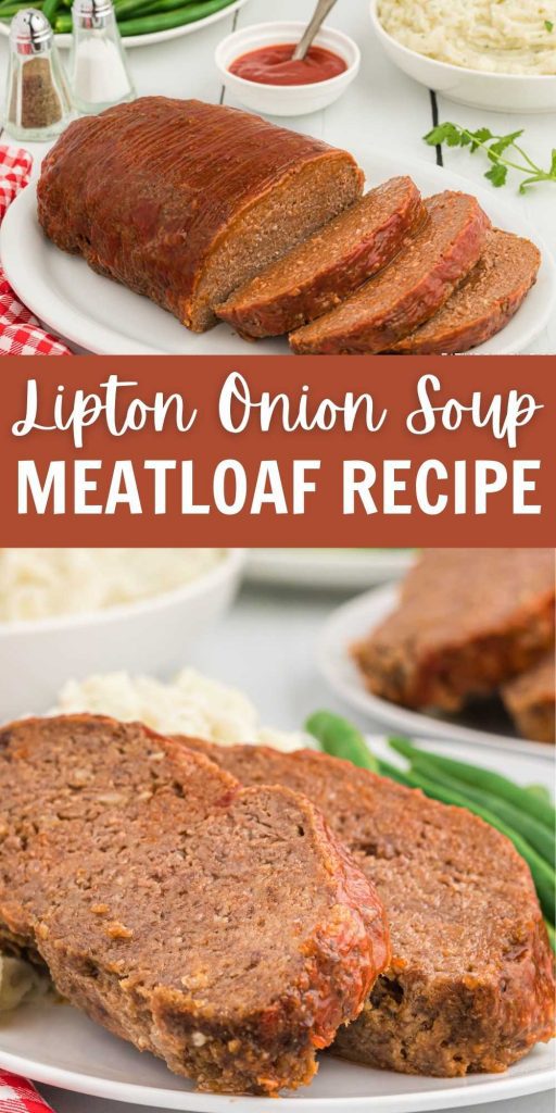 Lipton Onion Soup Meatloaf takes a classic recipe to the next level. Meatloaf is easy to make thanks to and easy secret ingredient. This is the perfect Sunday Night Dinner. #eatingonadime #liptononionsoup #meatloafrecipe