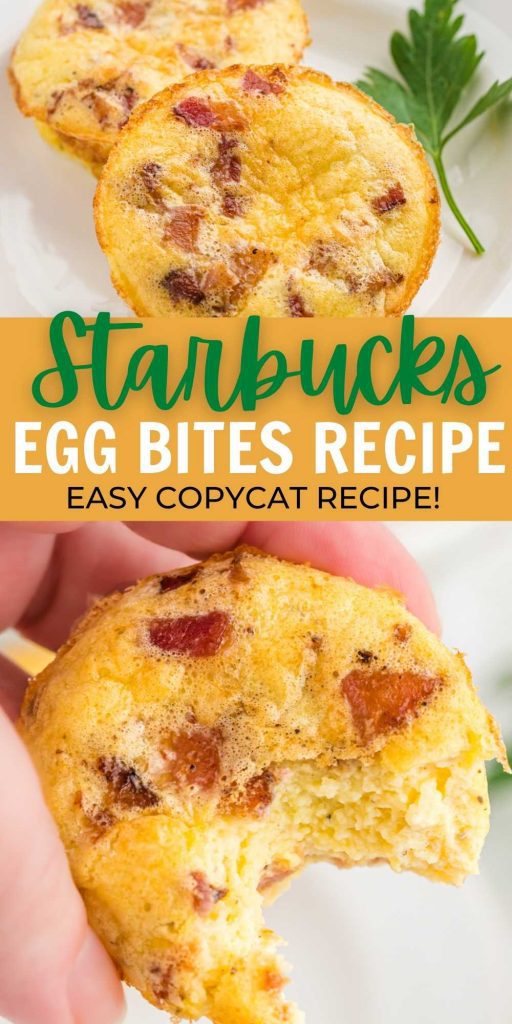 Starbucks Egg Bites are one of my favorites breakfast items when I am there for coffee. Now I can make at home with this copycat recipe. Easy to make and these egg bites taste delicious. #eatingonadime #copycatrecipes #starbucks #eggbites