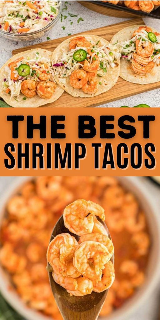 The entire family will love this quick and easy shrimp tacos recipes. Everything is easily prepared in under 5 minutes in a skillet. The best weeknight dinner. #eatingonadime #shrimptacos #skilletrecipe