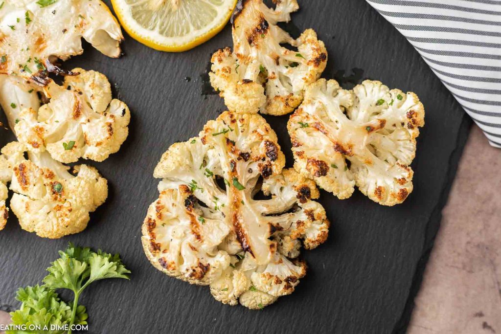 Grilled cauliflower ready to eat. 