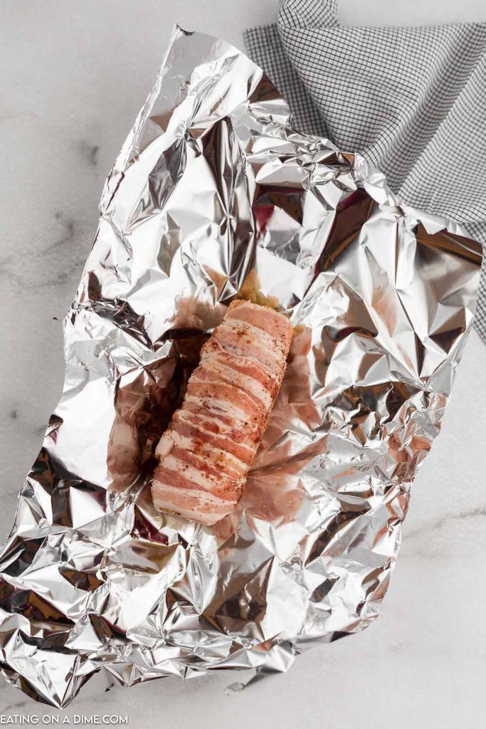 bacon wrapped corn in foil