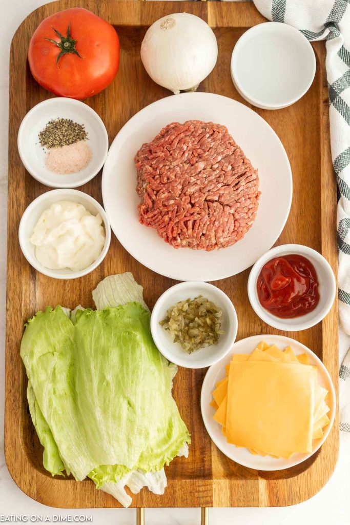 Ingredients for In-N-Out Burger.